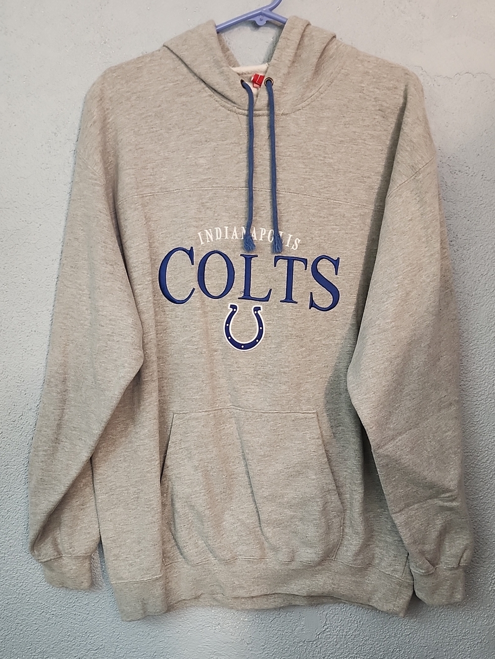 NFL Colts Gray Crewneck Hoodie with Blue Logo